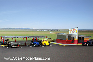 Drive-in plans for model railway HO Scale