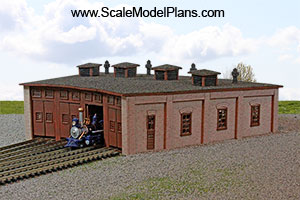 scratchbuilt N scale round house scale plans